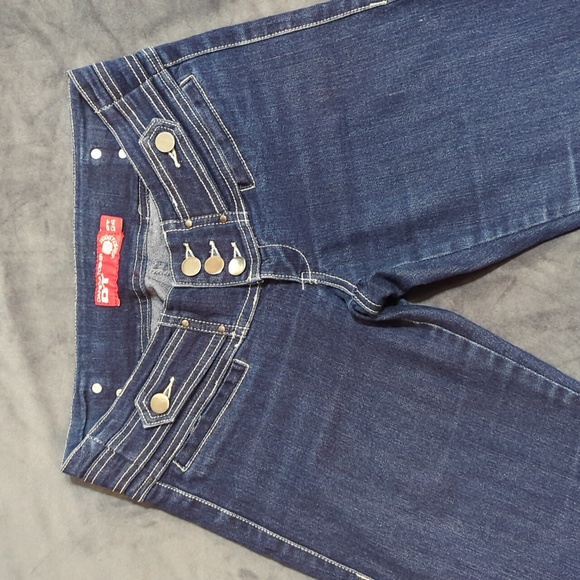 Daniela Tobler Low Rise Dark Wash Jeans, Size 24 - Picture 2 of 8